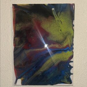Vibrant Abstract Canvas Art with Red, Blue, and Green
